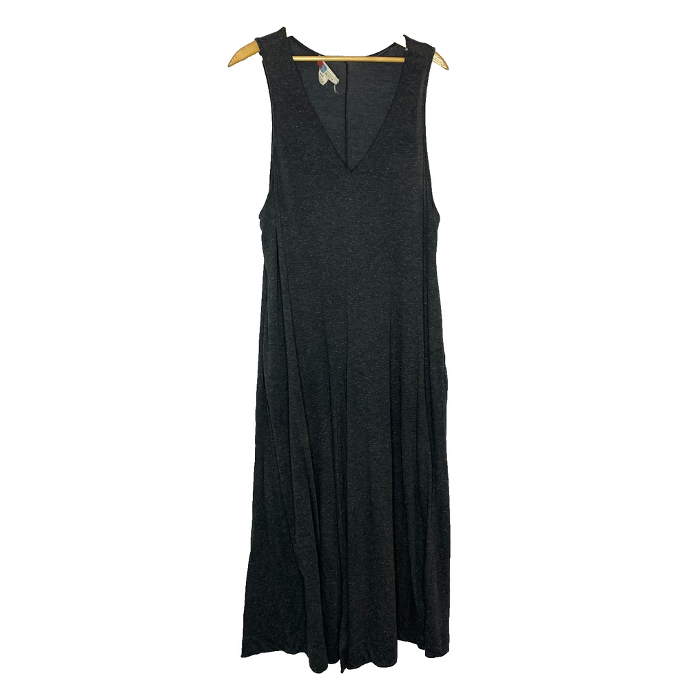 Women's Medium Free People Charcoal Gray Sleeveless V-Neck Lounge Jumpsuit